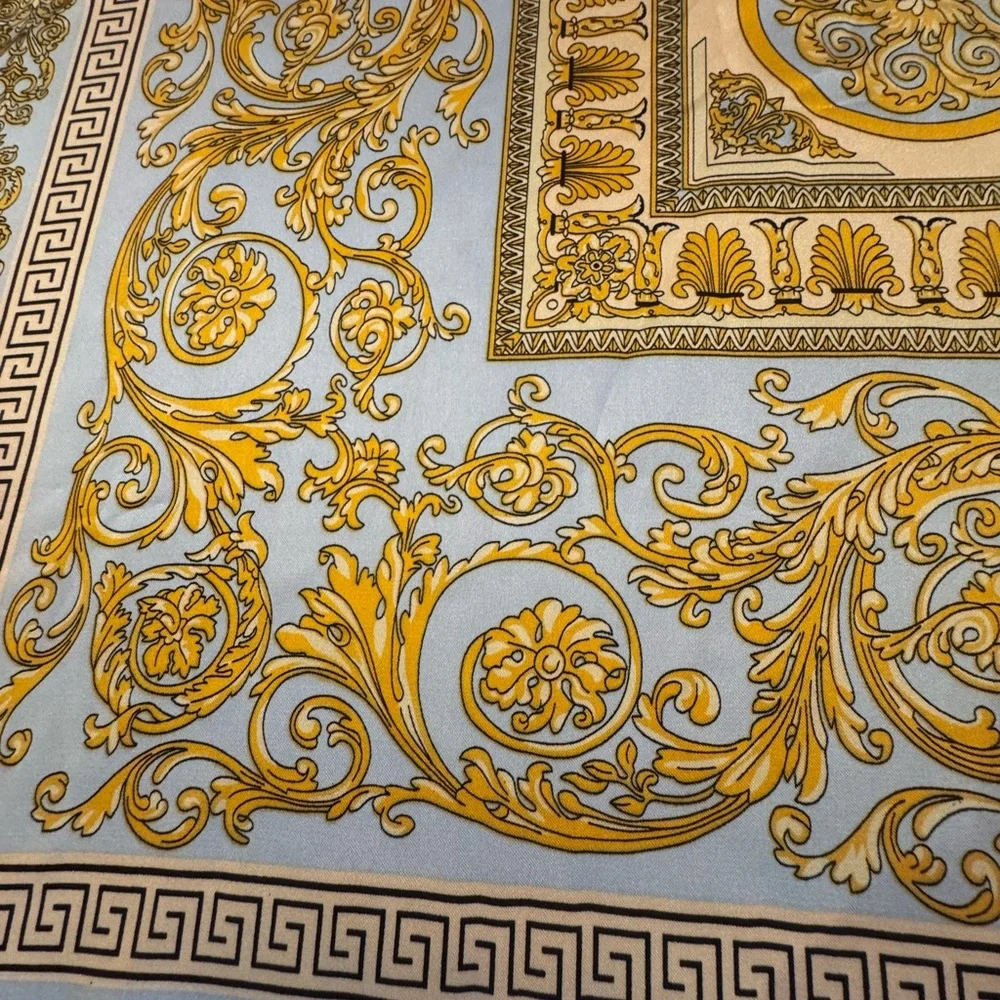 Elegant Gold and Blue Scarf 123